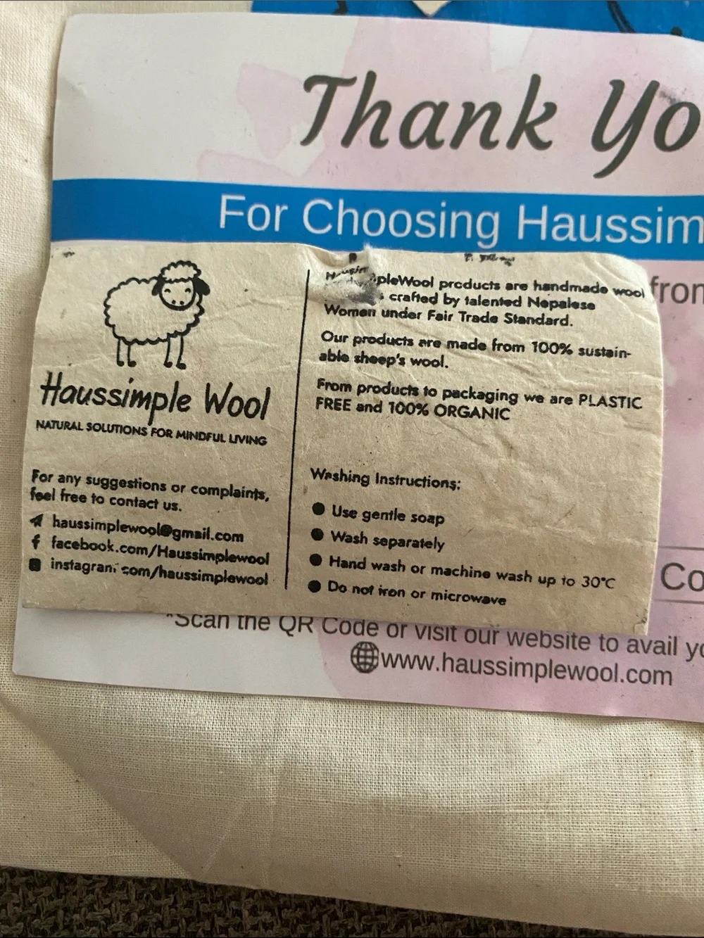 Haussimple Wool 100% organic